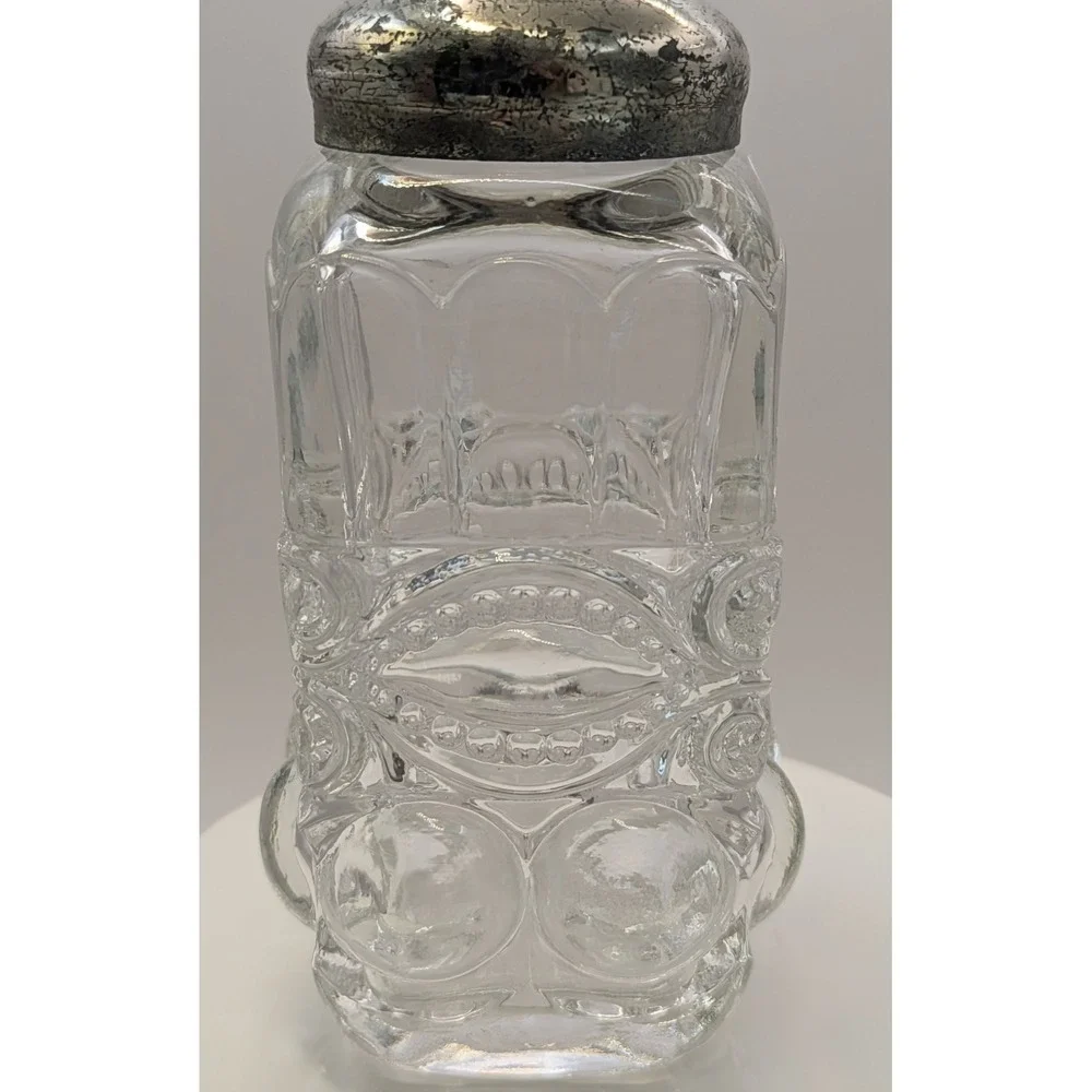 Mosser Glass Crystal Opalescent‎ Salt Pepper Shaker Eye Winker Pattern